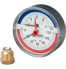 Термоманометр аксиальный Watts F+R818 TMAX 80 мм 1/2 4 бар 10009464