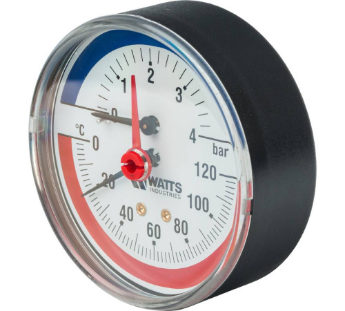 Термоманометр аксиальный Watts F+R818 TMAX 80 мм 1/2 4 бар 10009464