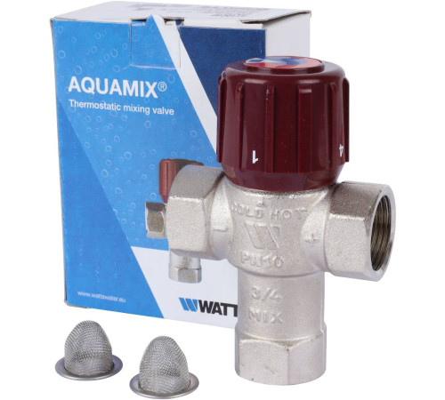 Клапан термостатический смесительный Watts AM6110C AQUAMIX 3/4 32-50°C 10017418
