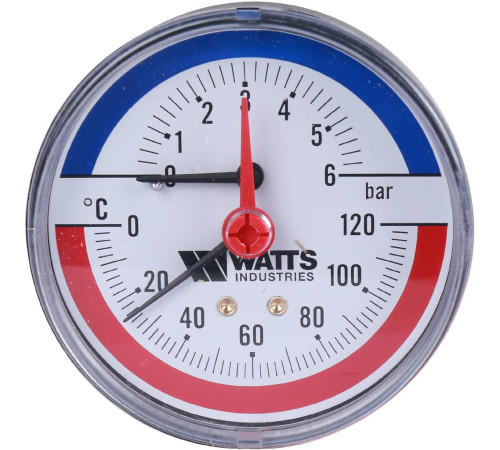 Термоманометр аксиальный Watts F+R818 80 мм 1/2 6 бар 10018742