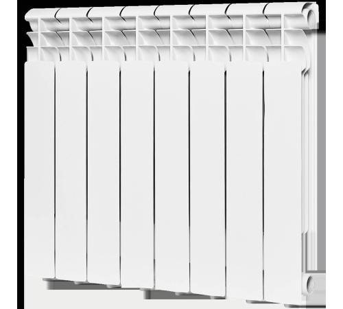 Радиатор алюминиевый ROMMER Profi 500 8 секций боковое подключение RAL-1210-050008 RAL 9016