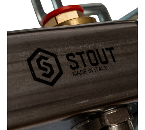Коллекторная группа из нержавеющей стали STOUT без расходомеров 8 выходов SMS 0912 000008