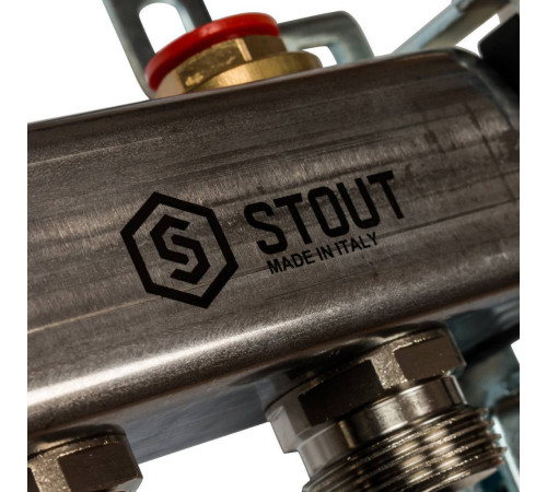 Коллекторная группа из нержавеющей стали STOUT без расходомеров 9 выходов SMS 0912 000009