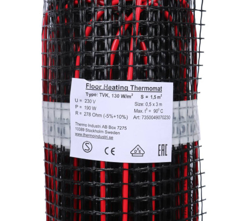 Нагревательный мат Thermo Thermomat TVK-130 1.5 м² комплект без регулятора TVK-130-1.5