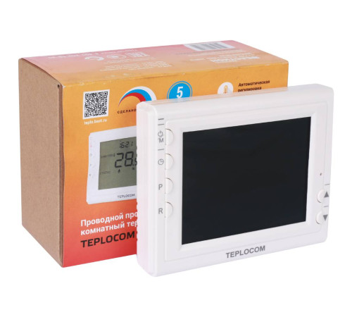 Термостат комнатный TEPLOCOM TS-Prog-2AA/8A программируемый проводной 250 В 8 А 912