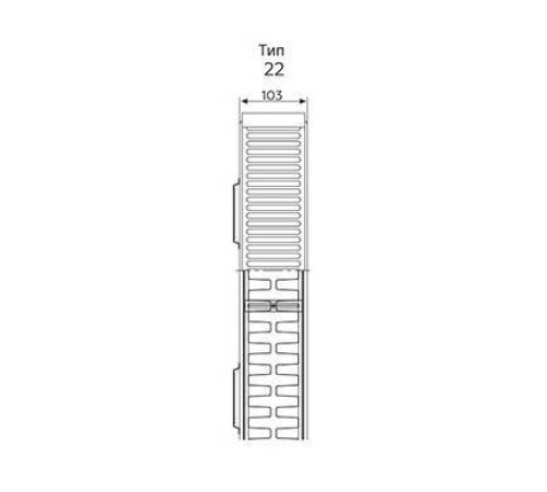 Радиатор стальной панельный ROMMER Compact 22 300x1400 мм боковое подключение RRS-2010-223140