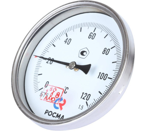 Термометр биметаллический Росма БТ-51.211 с погружной гильзой 100 мм 00000002544