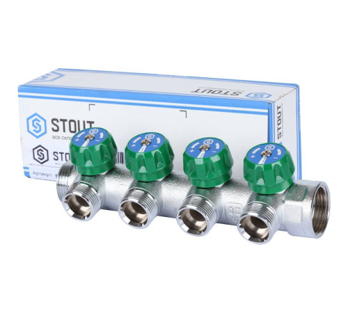 Коллектор регулирующий STOUT 1 4 отвода 3/4 EK SMB-6850-013404