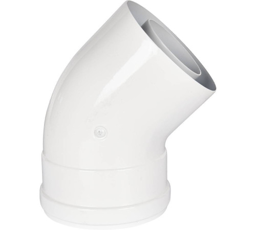 Отвод промежуточный коаксиальный ROMMER 45° 60/100 мм мама-папа RCA-6010-000045