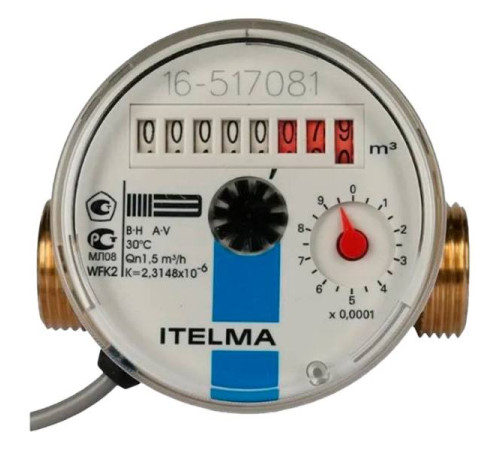 Счетчик холодной воды ITELMA Ду15 80 мм импульсный выход WFK24.D080-0-R-L-10-IP54