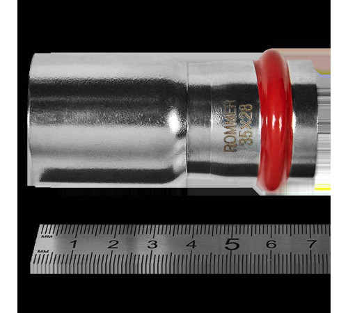 Муфта переходная ниппель-раструб ROMMER из нержавеющей стали пресс 35х28 мм RSS-0020-003528