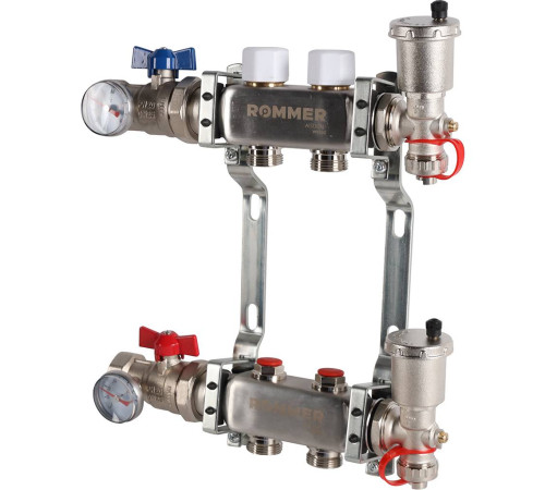 Коллектор из нержавеющей стали в сборе без расходомеров ROMMER 2 выхода RMS-3210-000002