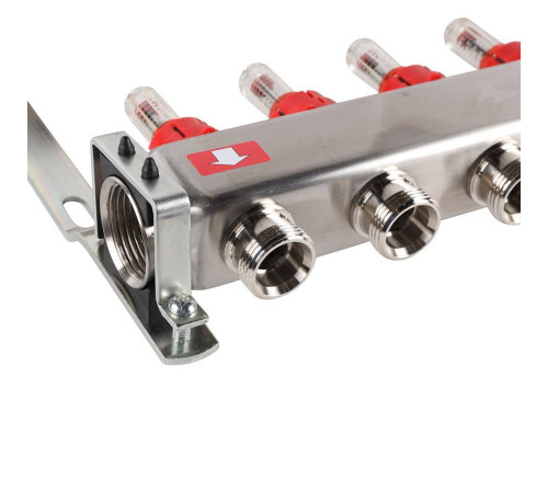 Коллекторная группа из нержавеющей стали с расходомерами ROMMER 10 выходов RMS-1200-000010