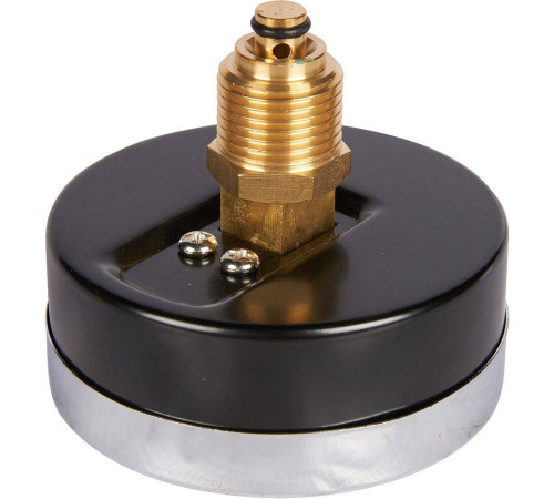 Термоманометр аксиальный ROMMER 80 мм 120 °C 4 бар с запорным клапаном 1/2 RIM-0005-800415