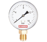 Манометр радиальный ROMMER 80 мм 1/2 16 бар RIM-0010-801615