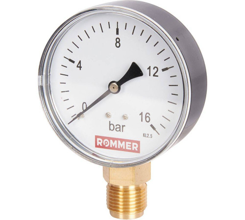 Манометр радиальный ROMMER 80 мм 1/2 16 бар RIM-0010-801615