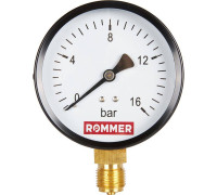Манометр радиальный ROMMER 0-16 бар 1/2 d.100 мм RIM-0010-101615