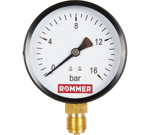 Манометр радиальный ROMMER 0-16 бар 1/2 d.100 мм RIM-0010-101615