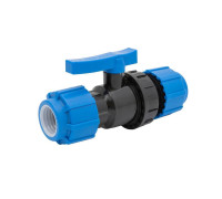 Кран шаровой компрессионный Политэк разъемный 20 мм 555220020