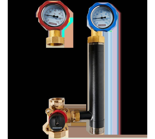 Насосная группа ROMMER с 3-ходовым приводным смесителем 1 без насоса RDG-0003-012501