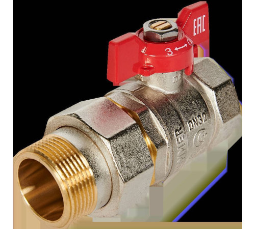 Кран шаровой с американкой ROMMER 1 1/4 ВР/НР ручка бабочка RBV-0005-2510232