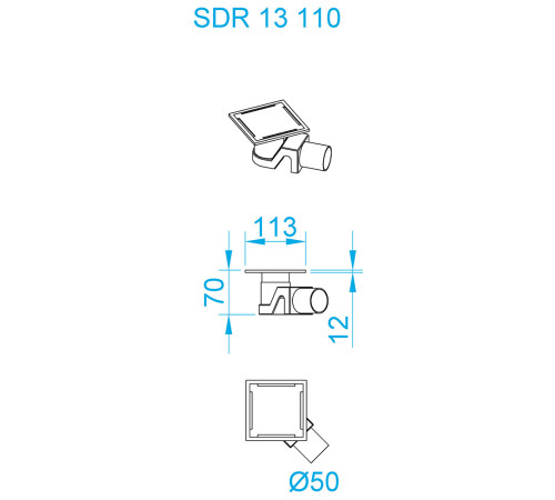 Душевой трап RGW SDR-13B угловой черный 47211311-04