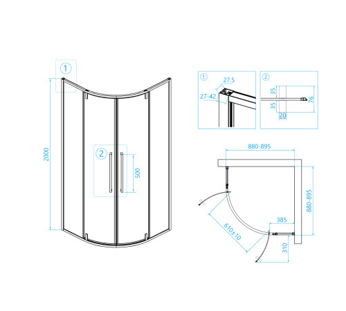 Душевой уголок RGW Stilvoll SV-53B 900x900 мм 06325399-14