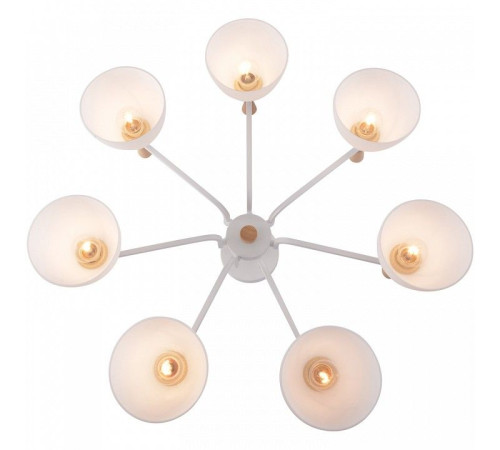 Люстра на штанге De Markt Бремен 7xE27 01622-0.3-07 WH+WOOD
