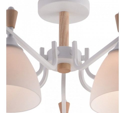 Люстра на штанге De Markt Бремен 7xE27 01622-0.3-07 WH+WOOD