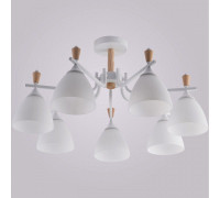 Люстра на штанге De Markt Бремен 7xE27 01622-0.3-07 WH+WOOD