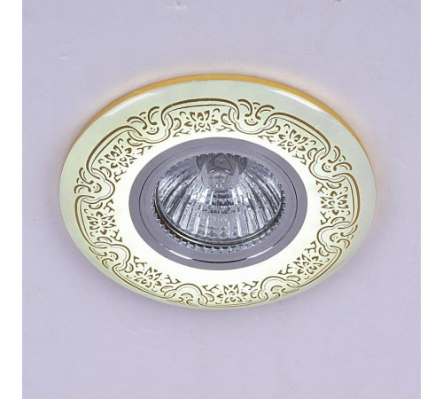 Встраиваемый светильник 09502-9.0-001MN MR16+LED3W WH/GD