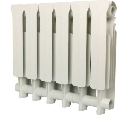 Радиатор алюминиевый Global ISEO 350 6 секций боковое подключение RAL 9010 IS035006