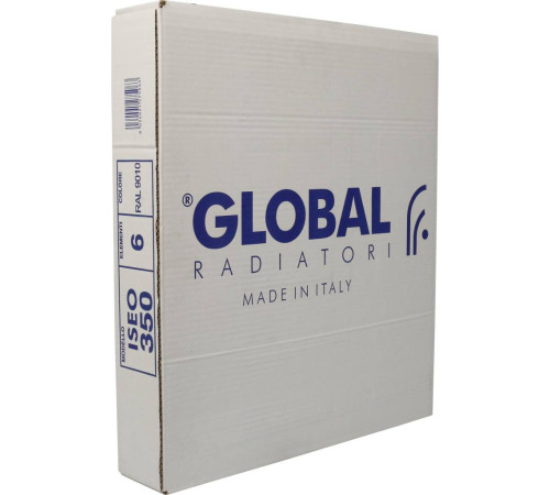 Радиатор алюминиевый Global ISEO 350 6 секций боковое подключение RAL 9010 IS035006