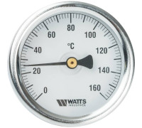 Термометр биметаллический аксиальный Watts F+R801 63/50 мм 1/2 0-160 °C 10005806