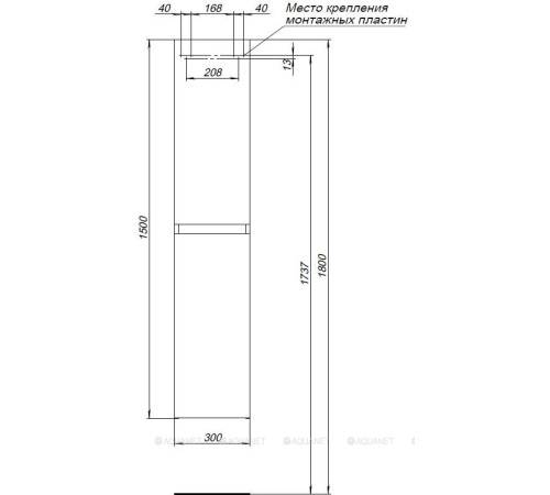 Шкаф-пенал Aquanet Нота new 30 дуб холден 00334207