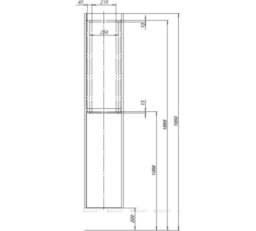 Шкаф-пенал Aquanet Nova Lite 35 дуб рустикальный 00249522