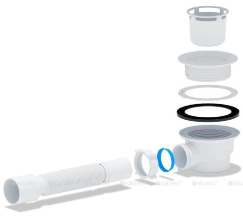 Сифон для душевого поддона АНИ Пласт E325BK 1 1/2х90 мм h 65 мм без крышки E325BK