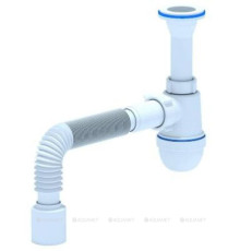 Сифон для мойки АНИ Пласт Варяг C5510 с выпуском и гибкой трубой 40x40/50 мм C5510