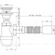 Сифон для мойки АНИ Пласт Варяг C5510 с выпуском и гибкой трубой 40x40/50 мм C5510