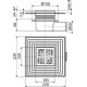 Трап сливной AlcaPlast 105x105/50 мм боковой выпуск решетка нерж. сталь APV26C