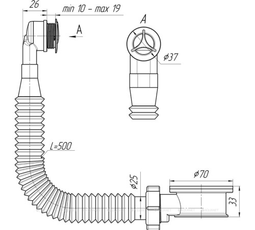 Адаптерное кольцо АНИ Пласт с круглым вертикальным переливом 27 мм N420SR2
