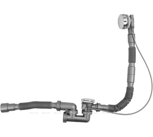 Слив-перелив полуавтоматический для ванны Aquanet Round 80-130 см хром 00339430
