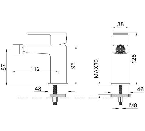 Смеситель для биде Allen Brau INFINITY излив 112 мм черный матовый 5.21004-31