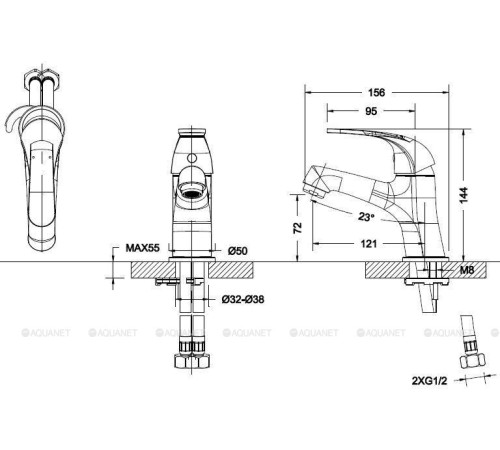 Смеситель для биде Bravat Fit без донного клапана F3135188CP-RUS