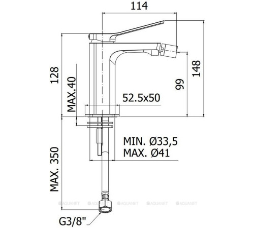 Смеситель для биде Paffoni Tilt без донного клапана черный матовый TI131NO