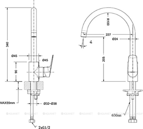 Смеситель для кухни Bravat Rhein хром F7429564CP-ENG