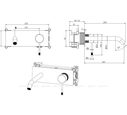 Смеситель для умывальника Allen Brau Priority 4.0 встраиваемый прямоугольный графит браш 5.31D03-MG
