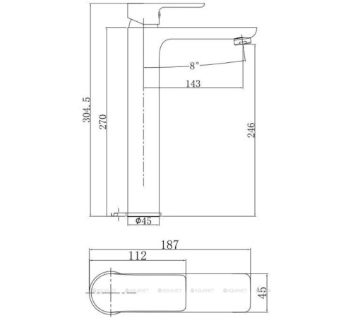Смеситель для раковины Aquanet Arctic высокий хром/белый AF520-11СW