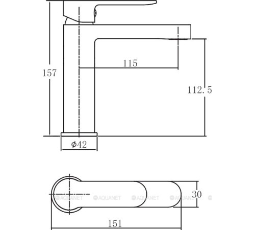 Смеситель для умывальника Aquanet Passion черный матовый AF300-10B