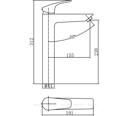 Смеситель для умывальника высокий Aquanet Static хром AF330-11C